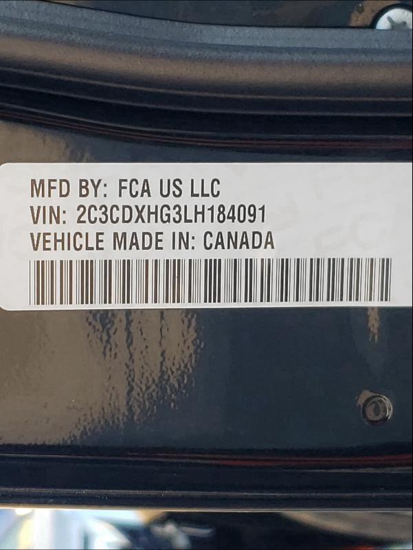 2020 DODGE CHARGER GT 2C3CDXHG3LH184091