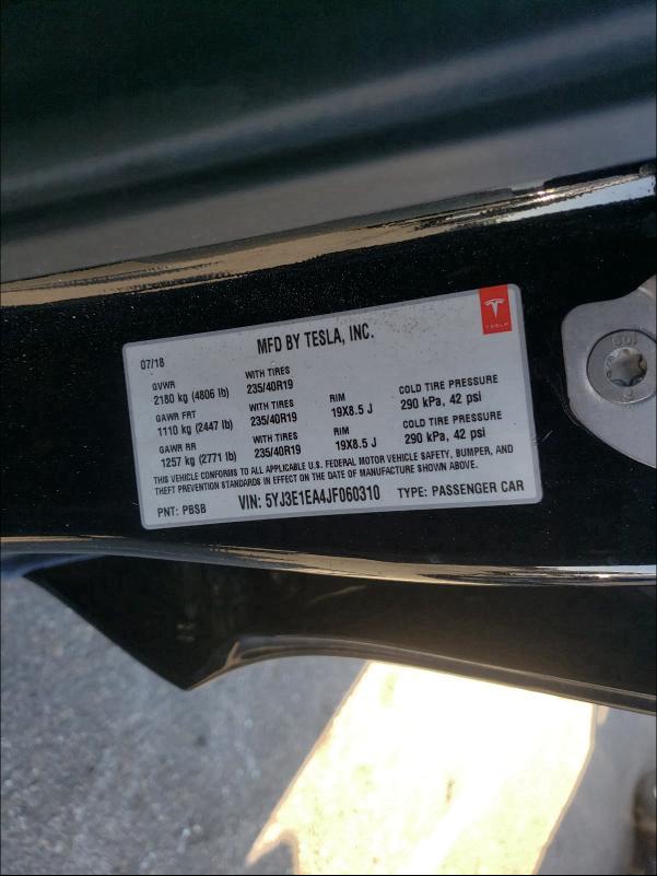 2018 TESLA MODEL 3 5YJ3E1EA4JF060310