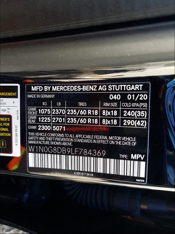 2020 MERCEDES-BENZ GLC 300 W1N0G8DB9LF784369