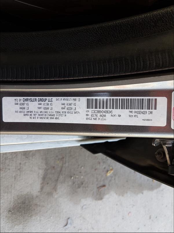 2013 CHRYSLER 200 1C3CCBBBXDN696345