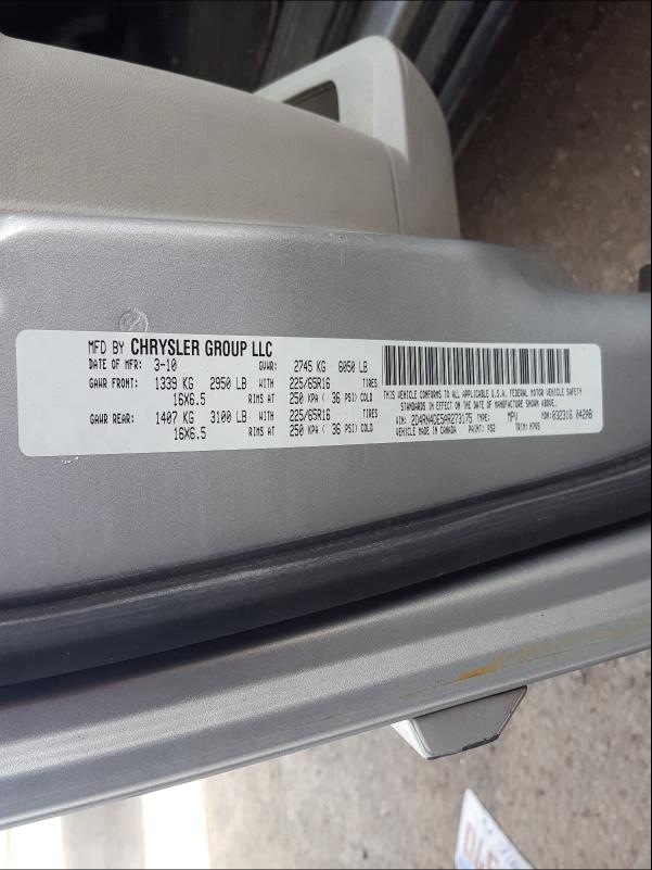 2010 DODGE GRAND CARA 2D4RN4DE5AR273175