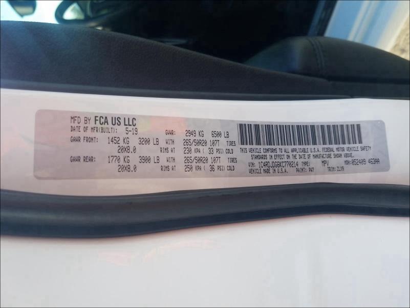 2019 DODGE DURANGO GT 1C4RDJDG6KC770214