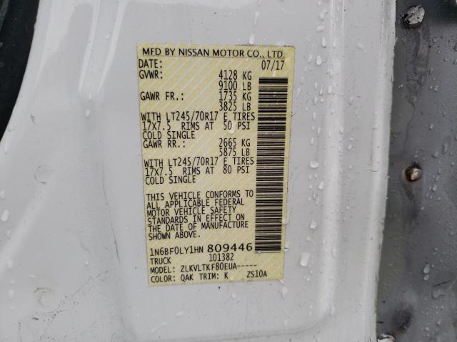 2017 NISSAN NV 2500 S - 1N6BF0LY1HN809446