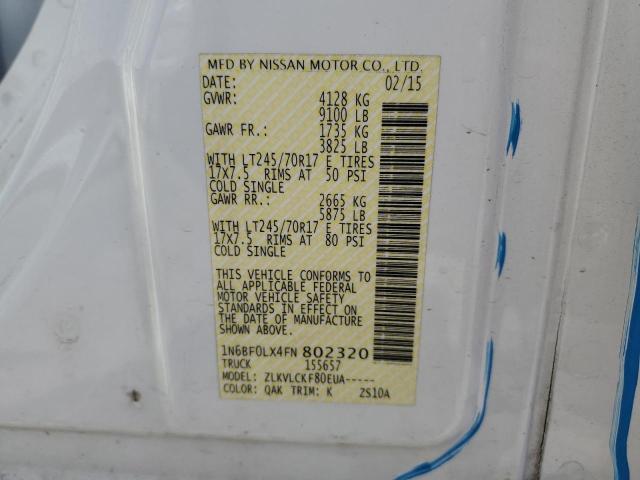 1N6BF0LX4FN802320 Nissan Nv 2500