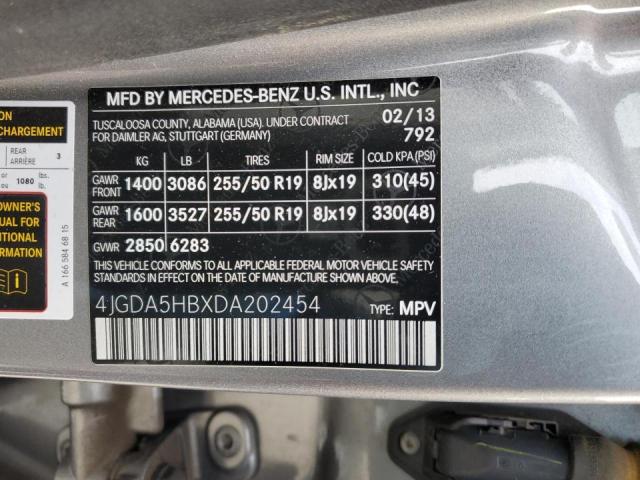 VIN 4JGDA5HBXDA202454 2013 Mercedes-Benz ML-Class, ... no.13