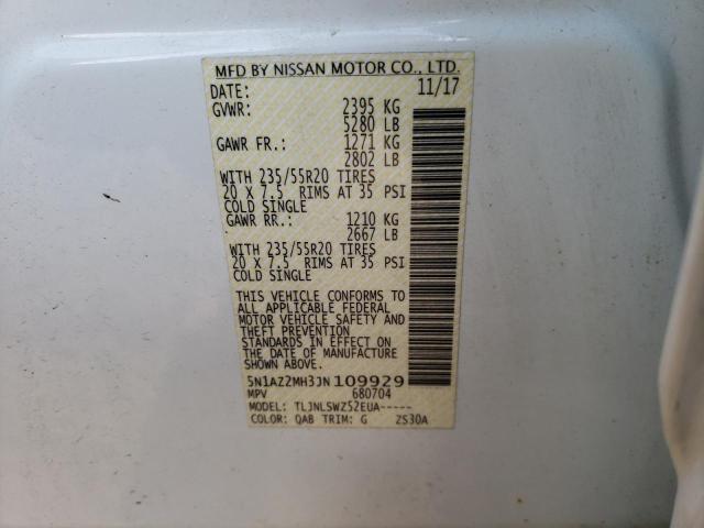 2018 NISSAN MURANO S/S - 5N1AZ2MH3JN109929