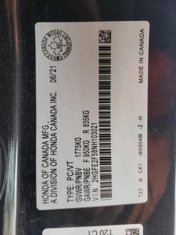 2022 HONDA CIVIC SPOR - 2HGFE2F58NH103021