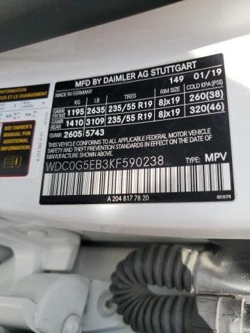 WDC0G5EB3KF590238 Mercedes-Benz Glc 350e