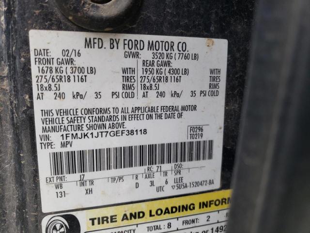 1FMJK1JT7GEF38118 Ford Expedition El Xlt