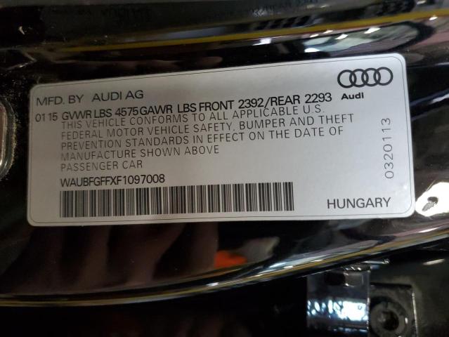 2015 AUDI S3 PREMIUM - WAUBFGFFXF1097008