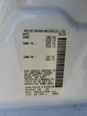 1N4BL4DV3KC233858 Nissan ALTIMA SV