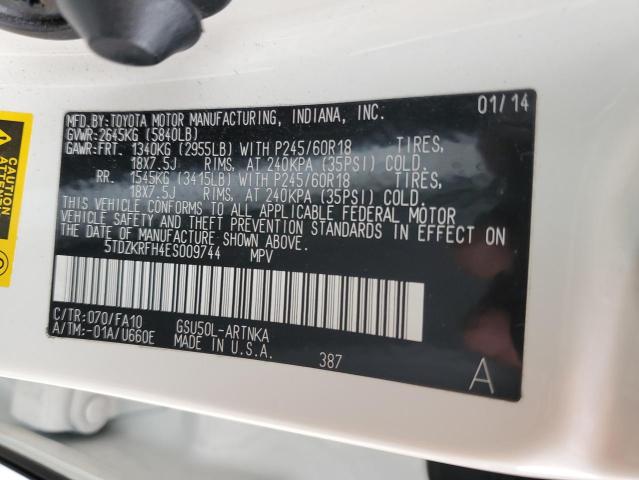 5TDZKRFH4ES009744 Toyota Highlander Le