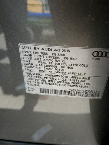 2015 AUDI Q7 TDI PRE - WA1LMAFE0FD027379