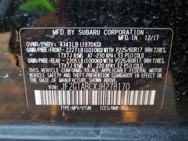 JF2GTABCXJH278170 Subaru Crosstrek Premium