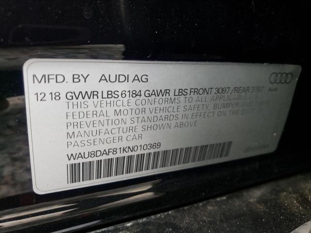 2019 AUDI A8 L WAU8DAF81KN010369