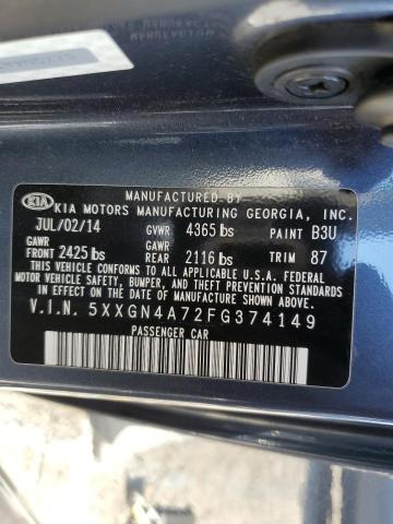 5XXGN4A72FG374149 KIA OPTIMA EX