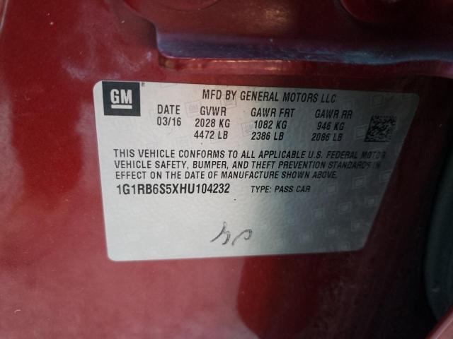 2017 CHEVROLET VOLT PREMI - 1G1RB6S5XHU104232