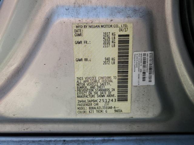 1N4AL3AP6HC251243 Nissan ALTIMA 2.5