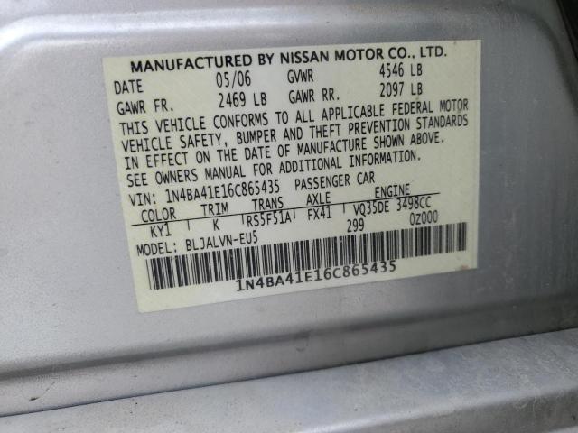 1N4BA41E16C865435 Nissan MAXIMA SE