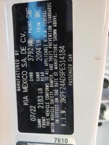 3KPF24AD9PE514184 KIA FORTE LX