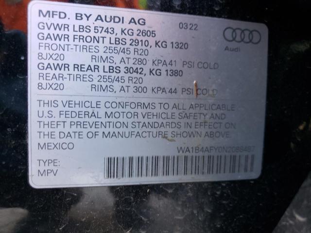WA1B4AFY0N2088487 Audi Sq5 Premium Plus