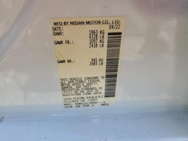 1N4BL4CV2NN366492 Nissan ALTIMA SR