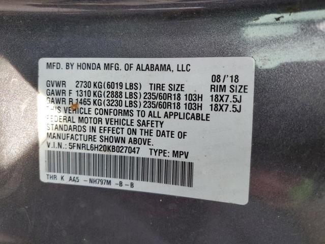2019 HONDA ODYSSEY LX - 5FNRL6H20KB027047
