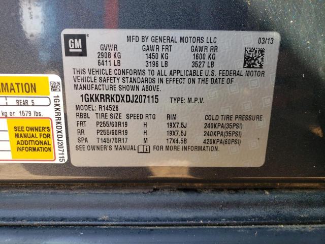 1GKKRRKDXDJ207115 GMC Acadia Slt-1