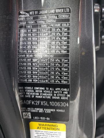 2020 JAGUAR E-PACE SADFK2FX5L1006304