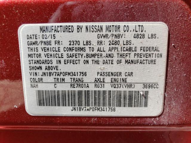 JN1BV7AP0FM341756 Infiniti Q50 BASE