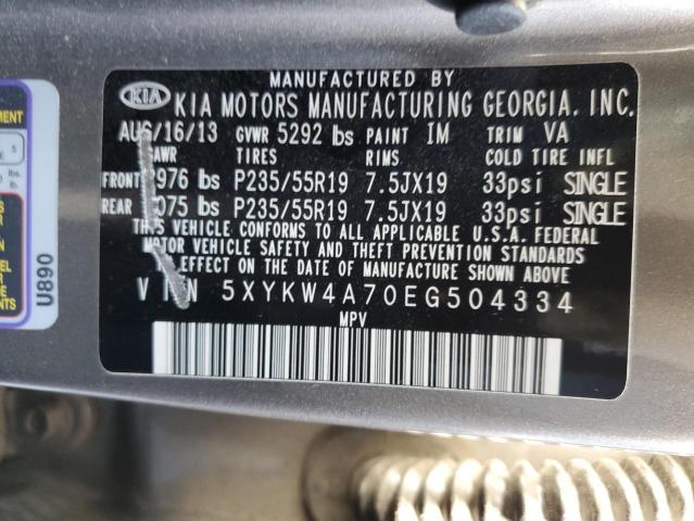 5XYKW4A70EG504334 KIA SORENTO SX