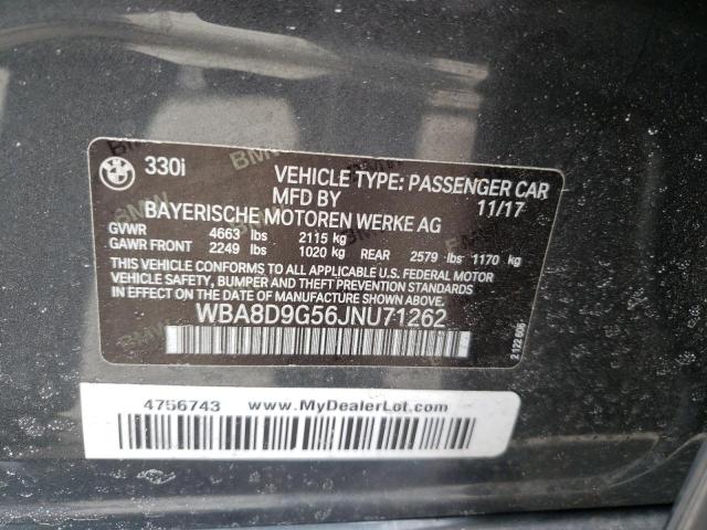 2018 BMW 330 XI - WBA8D9G56JNU71262