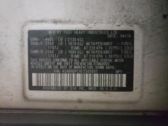 4S4BRDPCXE2305891 Subaru Outback 3.6r Limited