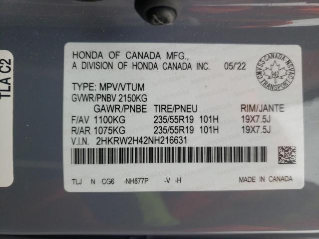 2022 HONDA CR-V SPORT - 2HKRW2H42NH216631