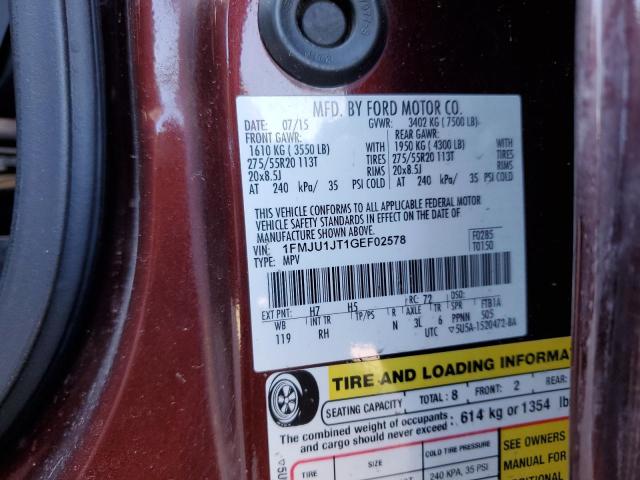 1FMJU1JT1GEF02578 Ford Expedition Xlt