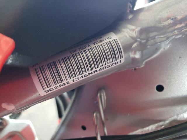 2022 HONDA CRF250 F 9C2ME1346NR403291