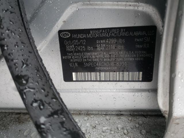 2013 Hyundai Sonata Se VIN: 5NPEC4ACXDH618304 Lot: 46405563