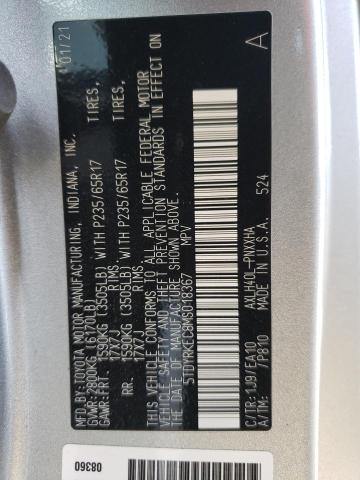 5TDYRKEC8MS018367 Toyota SIENNA XLE
