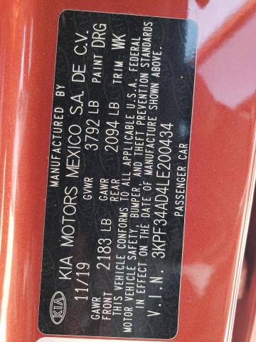 3KPF34AD4LE200434 KIA Forte Gt Line