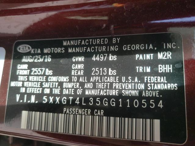 5XXGT4L35GG110554 KIA Optima Lx