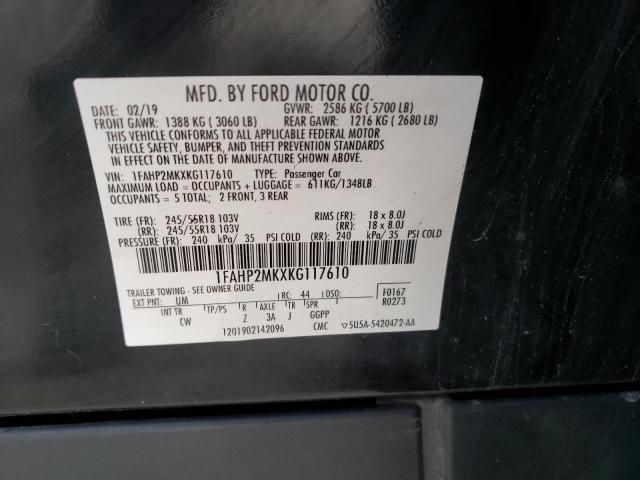 2019 FORD TAURUS POL - 1FAHP2MKXKG117610