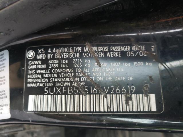 5UXFB53516LV26619 BMW X5 4.4I