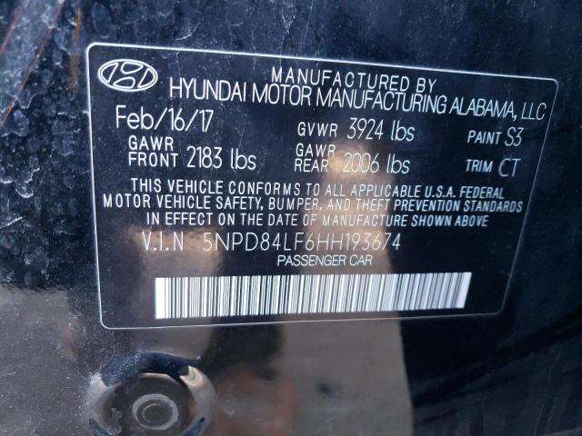 5NPD84LF6HH193674 Hyundai ELANTRA SE