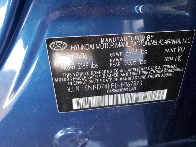 5NPD74LF1HH167373 Hyundai ELANTRA SE