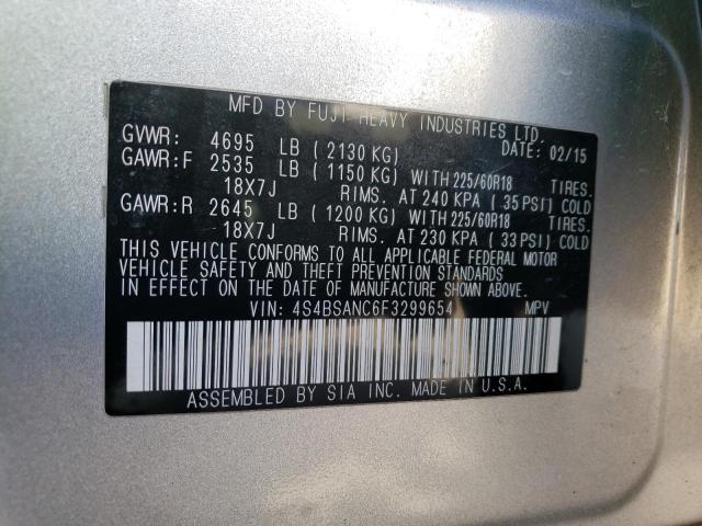 4S4BSANC6F3299654 Subaru Outback 2.5i Limited