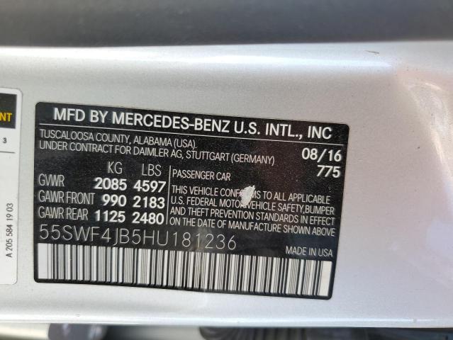 55SWF4JB5HU181236 2017 MERCEDES-BENZ C-CLASS - Image 12