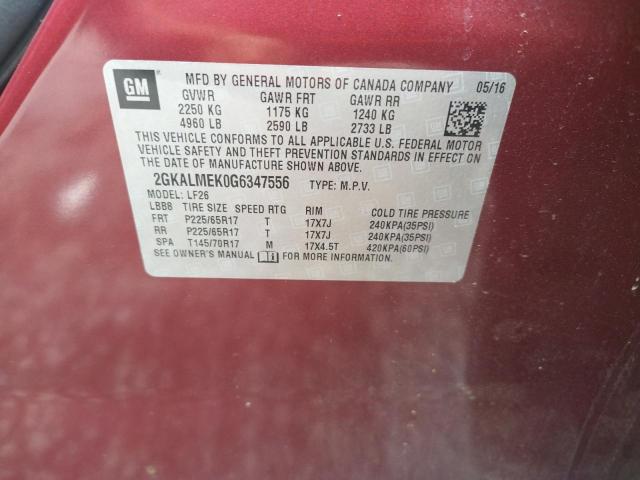 2016 GMC 1500 LONG - 2GKALMEK0G6347556