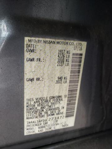 2016 NISSAN ALTIMA 2.5 - 1N4AL3AP1GC273472