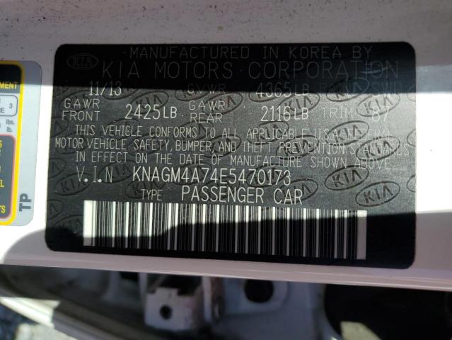 KNAGM4A74E5470173 KIA Optima Lx
