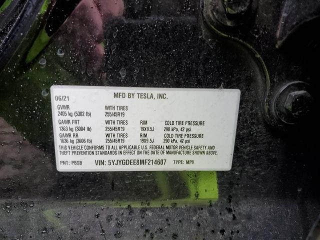 5YJYGDEE8MF214607 Tesla Model Y